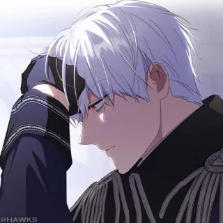 🤍 Anime, Cheveux blancs, Officier, Portrait, Homme telegram sticker