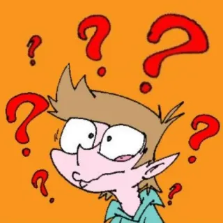 🤨 Cartoon, Vraagteken, Verwarring, Bezorgd, Illustratie whatsapp sticker