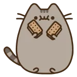 🍪 Pusheen cat, pusheen, kawaii, cute, snack, cookie telegram sticker
