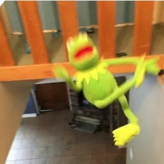 😱 Kermit rana, burattino, kermit, muppets, caduta, divertente, meme telegram sticker