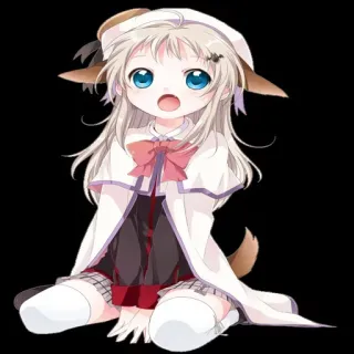 🦌 Anime, Kind, Mädchen, Süß, Kawaii, Hundeohren whatsapp sticker