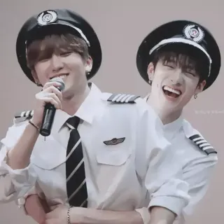🎠 pilotes, personnel navigant, uniformes, hommes, souriant telegram sticker