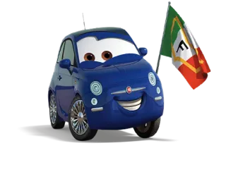 🏁 Luigi Cars Luigi, Auto, Bandiera italiana, Auto, animato telegram sticker