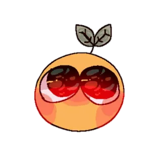 🥺 arancione, carino, kawaii, frutta, emoji, adesivo, cartone animato, occhi telegram sticker
