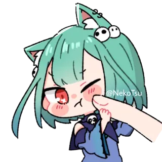 🤏 @NekoTsu Anime, Orelhas de gato, Fofo, Arte digital telegram sticker