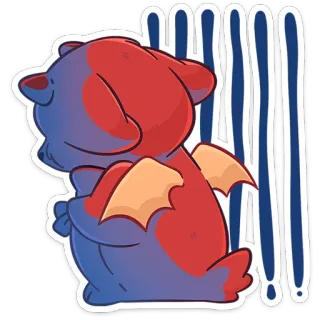 😓 AH! Potwór, Kreskówka, Słodki, Skrzydła whatsapp sticker