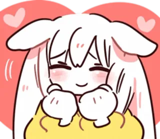 ❤️ słodkie, królik, anime, serce, kawaii, dziewczyna telegram sticker