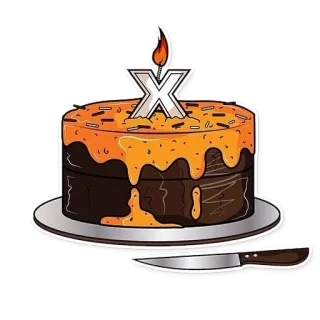 🎂 케이크, 생일, 디저트, 축하, 칼, 글자 x telegram sticker