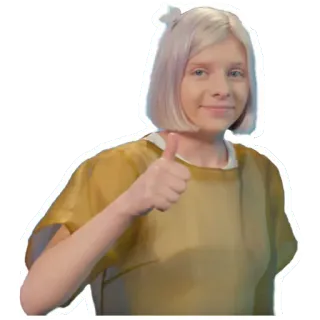 👍 Orang, Wanita, Jempol ke atas, Positif, Tersenyum whatsapp sticker