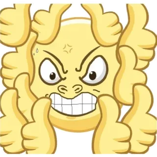 😤 emoji, angry, thumbs up, cartoon, yellow telegram sticker