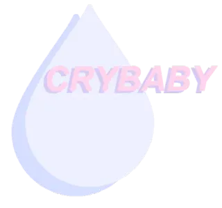 💧 CRYBABY crybaby, sad, pastel, teardrop, emotional telegram sticker