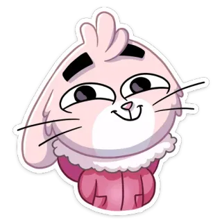 ☺️ thỏ, hoạt hình, nhãn dán, động vật, hồng telegram sticker