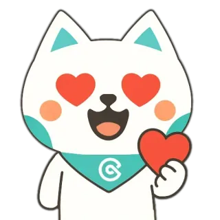 😍 cat, heart, love, cartoon, cute, animal, sticker telegram sticker