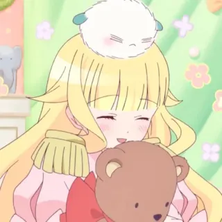 ☁️ Anime, Chica, Oso de peluche, Lindo, Kawaii, Dibujos animados whatsapp sticker