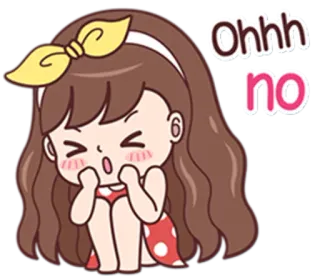 😣 Ohhh no Cartone animato, Ragazza, Triste, Espressione, Carino, Sticker telegram sticker