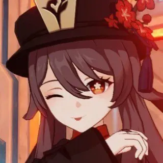 👻 Hu Tao Genshin Impact 胡桃, 原神, 游戏, 动漫, 角色, 眨眼 telegram sticker