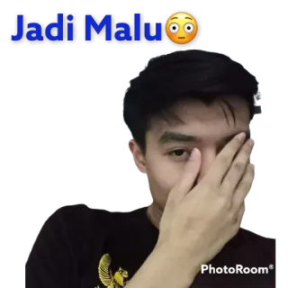 😳 Jadi Malu😳 zawstydzony, mężczyzna, facepalm, wyraz, wstyd telegram sticker