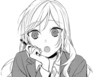 😮 动漫, 漫画, 女孩, 校服, 思考, 可爱 telegram sticker