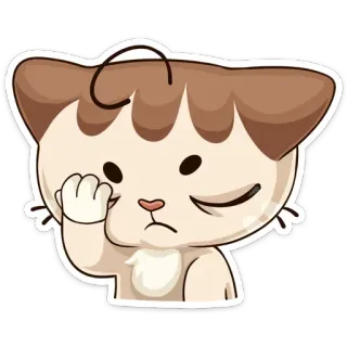 😑 kucing, stiker, lucu, hewan, kartun, sedih telegram sticker