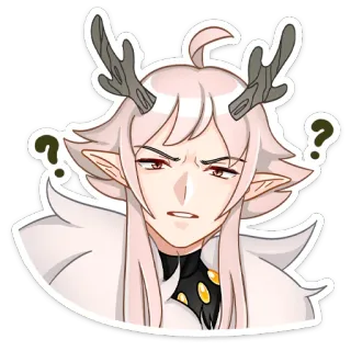❓ elf, anime, question, confused, sticker, character, antlers telegram sticker