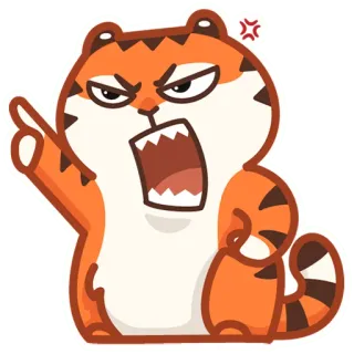 🤬 tiger, angry, cartoon, animal, illustration, sticker telegram sticker