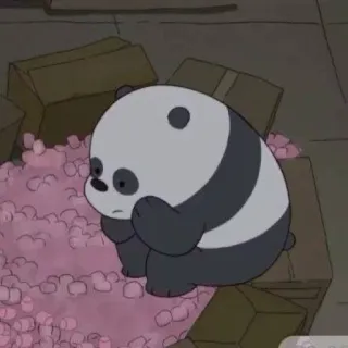 😔 Panda We Bare Bears panda, we bare bears, cartone animato, triste, carino, orso telegram sticker