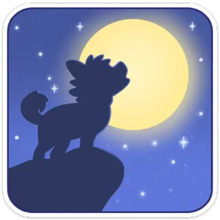 🌖 волк, луна, вой, ночь, звезды, силуэт, животное, скала telegram sticker