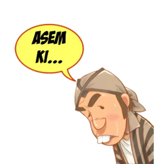 😔 ASEM KI... kartun, indonesia, lokal, stiker telegram sticker