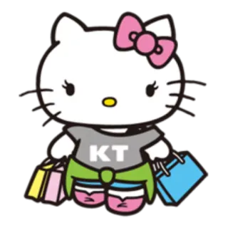 🛍 Hello Kitty chaton, shopping, mignon, dessin animé, chat telegram sticker