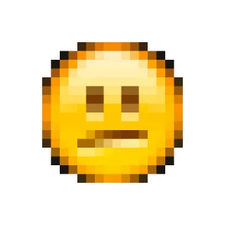 😕 emoji, pixel art, confused, face, sticker telegram sticker