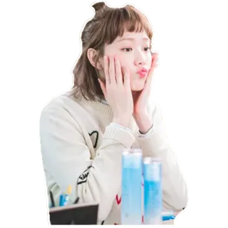 😚 femme, mignon, personne, coréen, joyeux, beauté telegram sticker