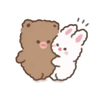 💕 ours, lapin, mignon, dessin animé, autocollant, animaux, amis telegram sticker
