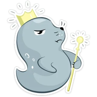 🤴 печать, корона, королева, животное, мультфильм, наклейка telegram sticker