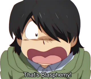 ❌ That's Blasphemy! anime, shocked, blasphemy, upset, surprised telegram sticker