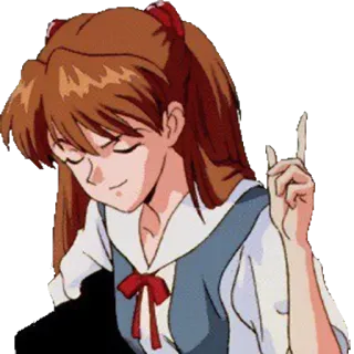 👆 Asuka Langley Soryu Neon Genesis Evangelion Anime, Personnage, Fille, Asuka Langley Soryu, Neon Genesis Evangelion whatsapp sticker