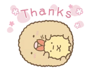 💬 Thanks 谢谢, 可爱, 卡哇伊, 动物, 贴纸, 表情 whatsapp sticker