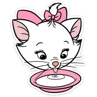 🍼 Marie The Aristocats kat, cartoon, Marie, Aristokatten, Disney, schattig, kitten telegram sticker