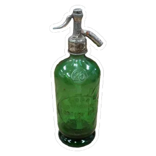 🍷 Sifão de soda, Vintage, Antigo, Garrafa de vidro, Vidro verde, Água com gás telegram sticker