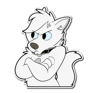 😠 Furry, Cartoon, Wolf, Boos, Schattig telegram sticker