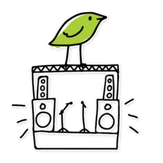 🕺 새, 무대, 스피커, 음악, 마이크, 콘서트 telegram sticker