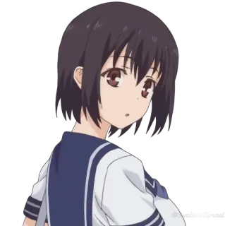 😶 anime, girl, school uniform whatsapp sticker