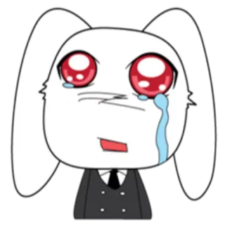 😭 兔子, 兔子, 哭, 难过, 动漫, 卡通, 可爱 whatsapp sticker