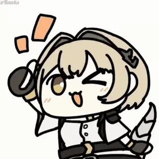👍 Dessin animé, Anime, Mignon, Personnage, Clin d'oeil whatsapp sticker