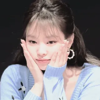 🐻 mulher, retrato, pessoa, casaco azul, moda, fofo, brincos, asiática telegram sticker
