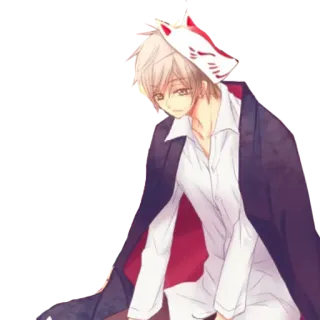 😈 Anime, Manga, Masque, Masque de renard, Garçon, Kawaii telegram sticker