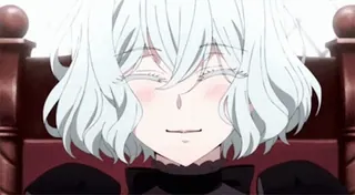 💗 anime, nhân vật, mỉm cười, ngồi, chân dung telegram sticker