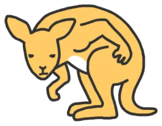 😐 Känguru, Tier, Beuteltier, Australien, süß, Cartoon, lustig telegram sticker