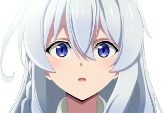 😮 Аниме, Девушка, Белые Волосы, Голубые Глаза, Портрет telegram sticker