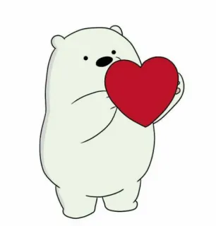 ❤️ Ice Bear We Bare Bears ice bear, we bare bears, cartoon, heart, love, cute telegram sticker