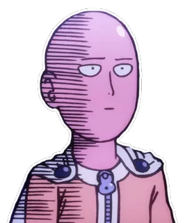😐 Saitama One-Punch Man anime, hero, saitama, one punch man, bald, superhero telegram sticker